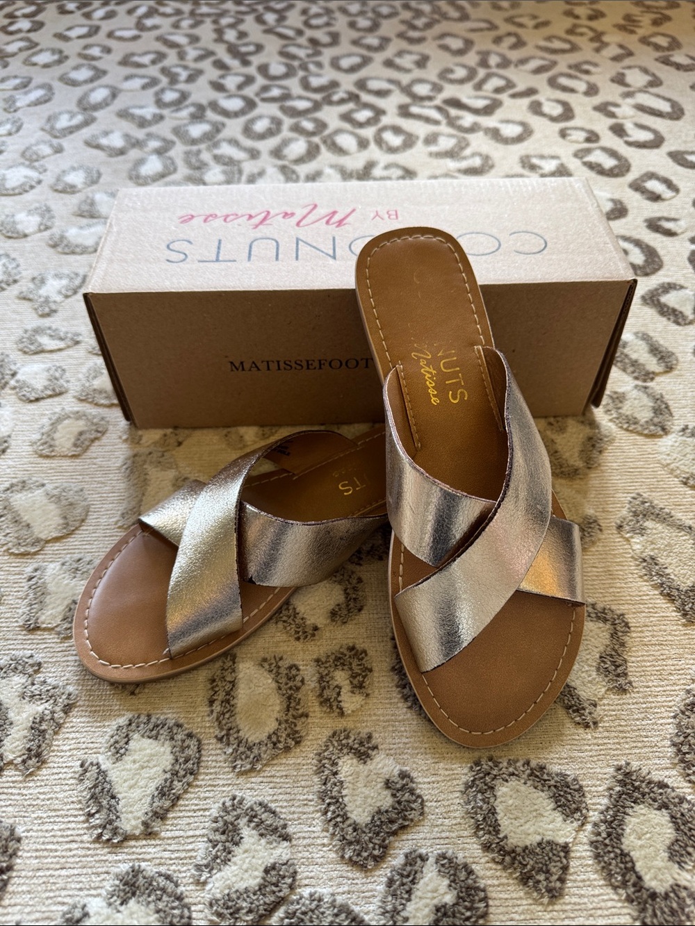 Coconuts by Matisse Gold  Crisscross Slide Sandals